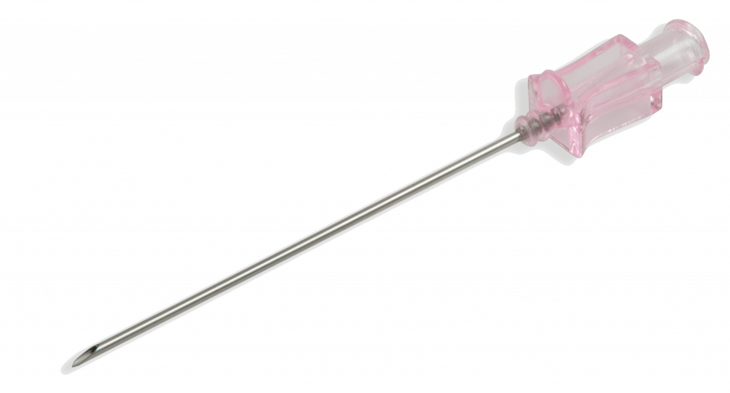 pink hup cardiac needle